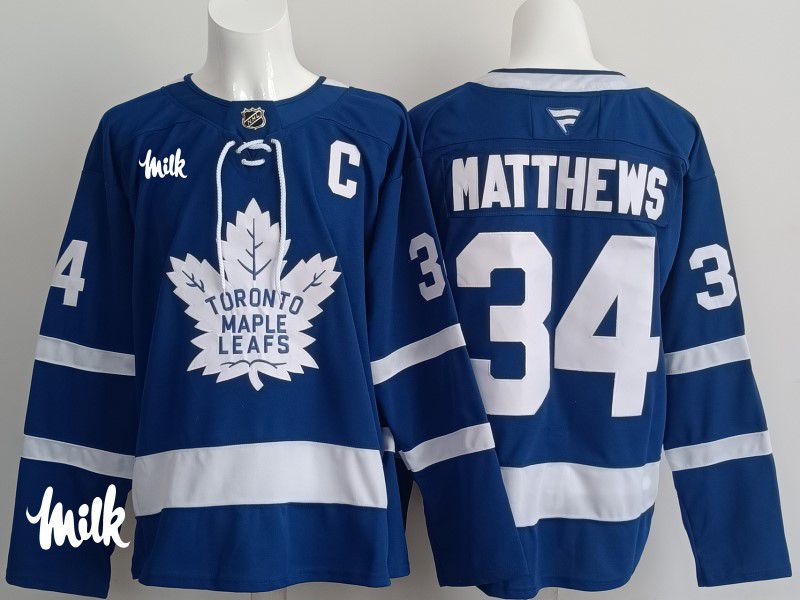 Men 2025 Toronto Maple Leafs #34 Matthews Blue Fanatics Home Premium NHL Jersey style 7->toronto maple leafs->NHL Jersey